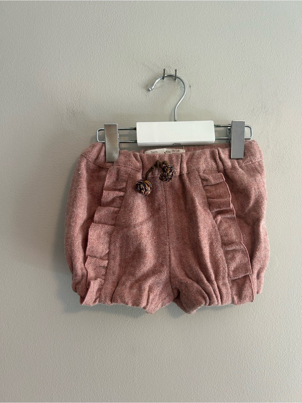 Zara 12/18m Pink wool blend Ruffle shorts